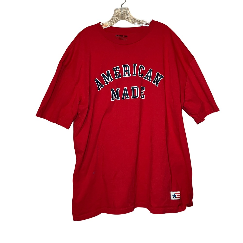American Giant T-Shirt Mens XXXL Red  American Made Graphic Tee USA